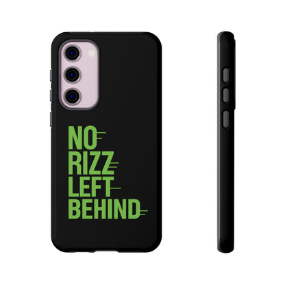 Tough Phone Case - No Rizz Left Behind, Durable Protection, Shock Absorbent, Stylish Design, Perfect Gift for Adults, Supports Wireless Charging, UV Protected, Lightweight Accessory