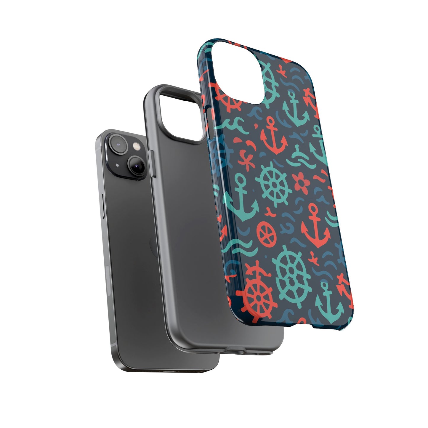 vibrant nautical multicolour 3d wrap protective phone case with retro design for men and women stylish accessory compatible with iphone 13, 14, 15 & 16 – all models including pro, pro max & plus