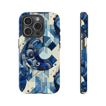 Blue Alphabet C Phone Case for Smartphone Protection with 3D Wrap Design, Shock Absorption, UV Protection, Durable Silicone Material, Suitable for Tech Enthusiasts and Individuality Seekers