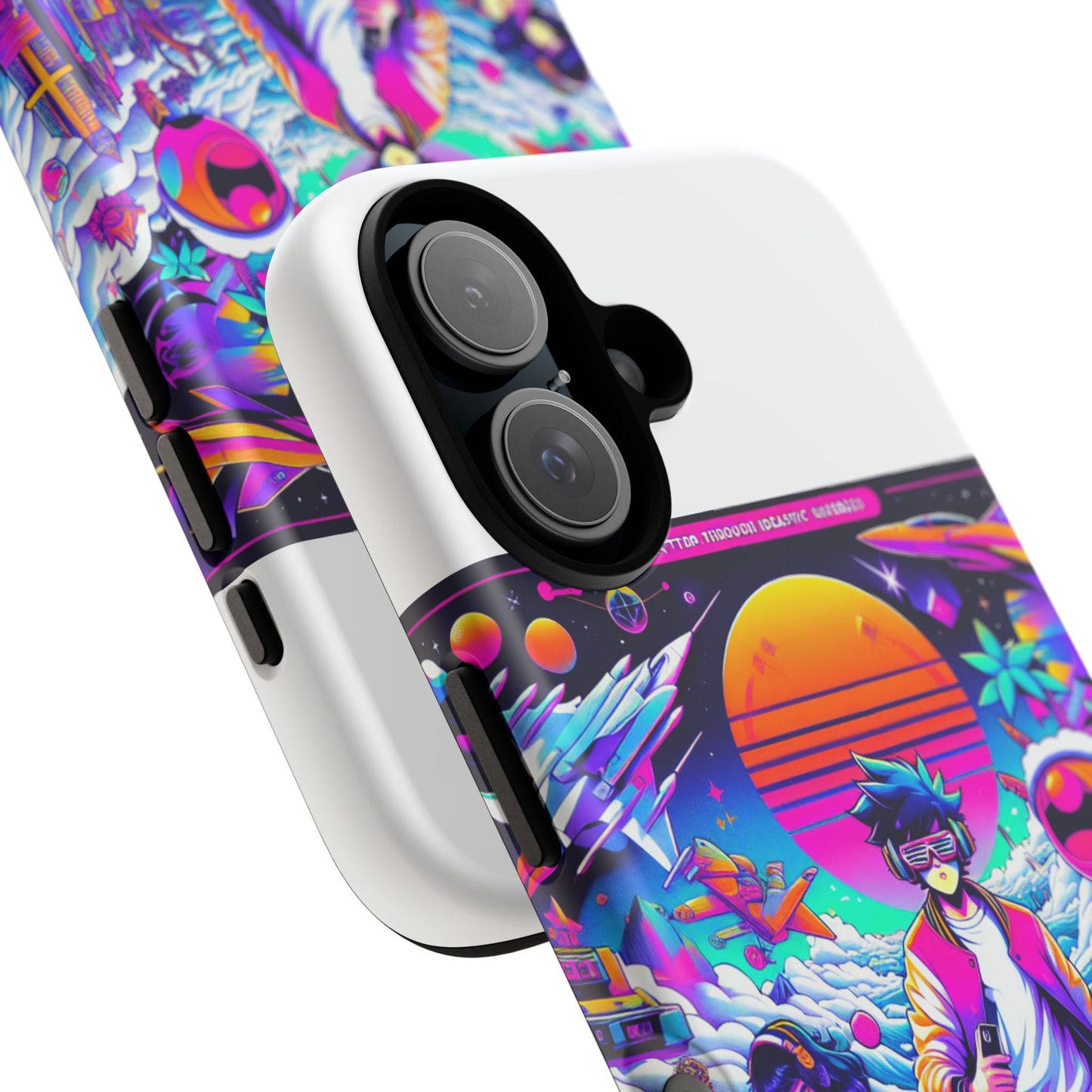 skibidiverse traveller protective phone case with 3d wrap design, durable uv protection, shock absorption for anime and comic culture fans