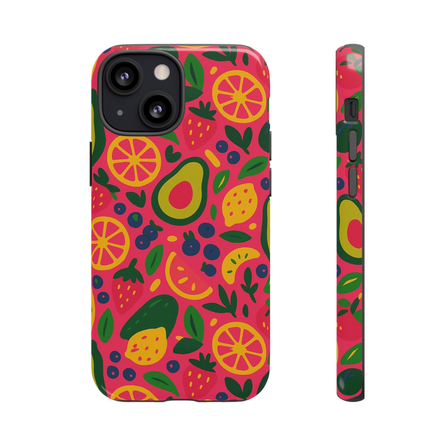 vibrant 3d fruit pattern protective phone case - playful accessory for individuality and stylish protection compatible with iphone 13, 14, 15 & 16 – all models including pro, pro max & plus