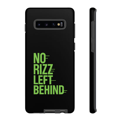 Tough Phone Case - No Rizz Left Behind, Durable Protection, Shock Absorbent, Stylish Design, Perfect Gift for Adults, Supports Wireless Charging, UV Protected, Lightweight Accessory