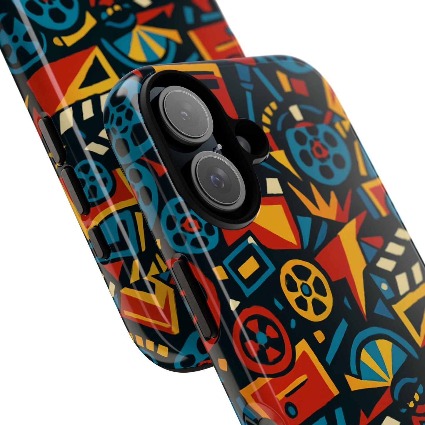 vibrant retro movie-inspired protective phone case with 3d design for stylish protection compatible with iphone 13, 14, 15 & 16 – all models including pro, pro max & plus