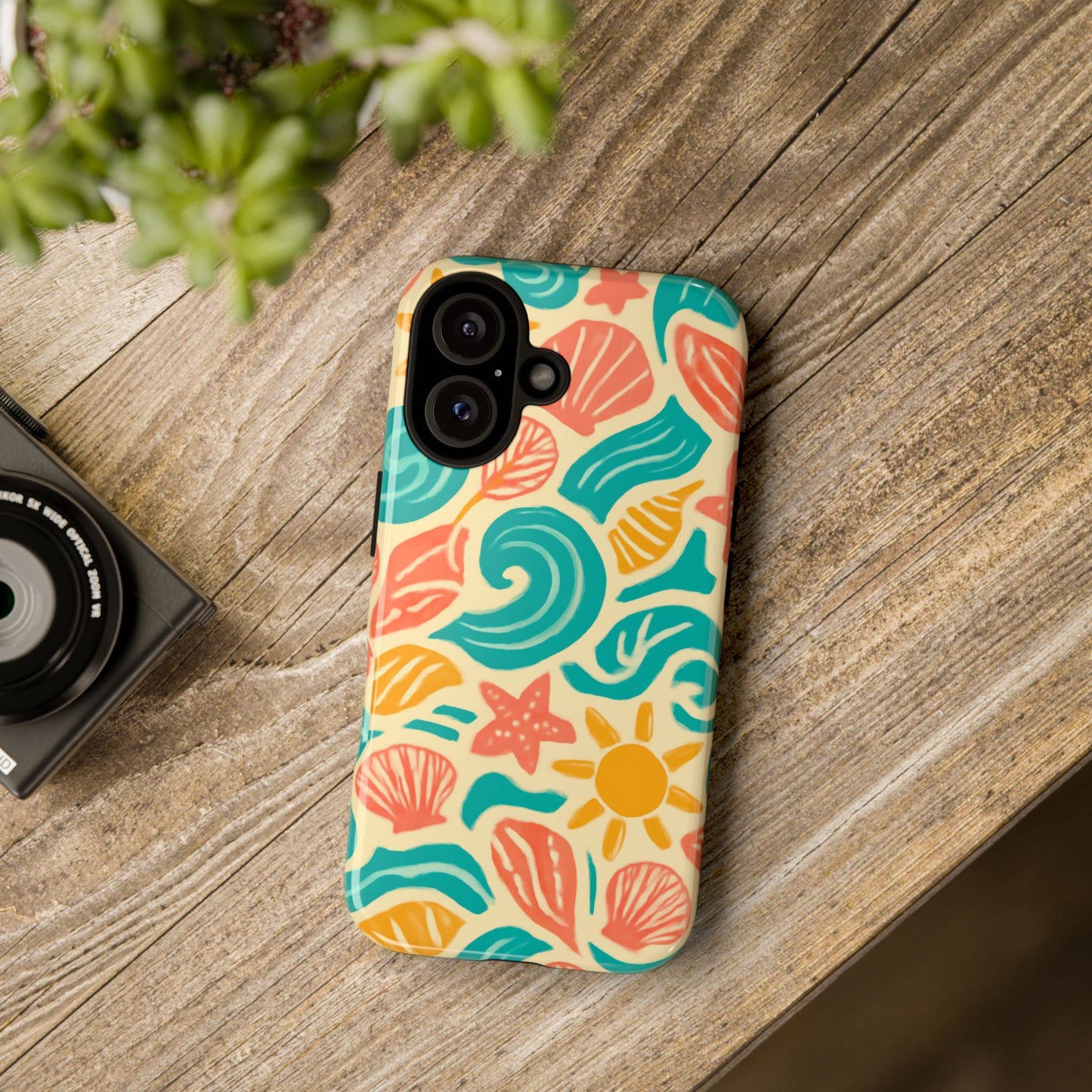 vibrant beach style protective phone case with 3d wrap design for stylish protection – compatible with iphone 13, 14, 15 & 16 – all models including pro, pro max & plus