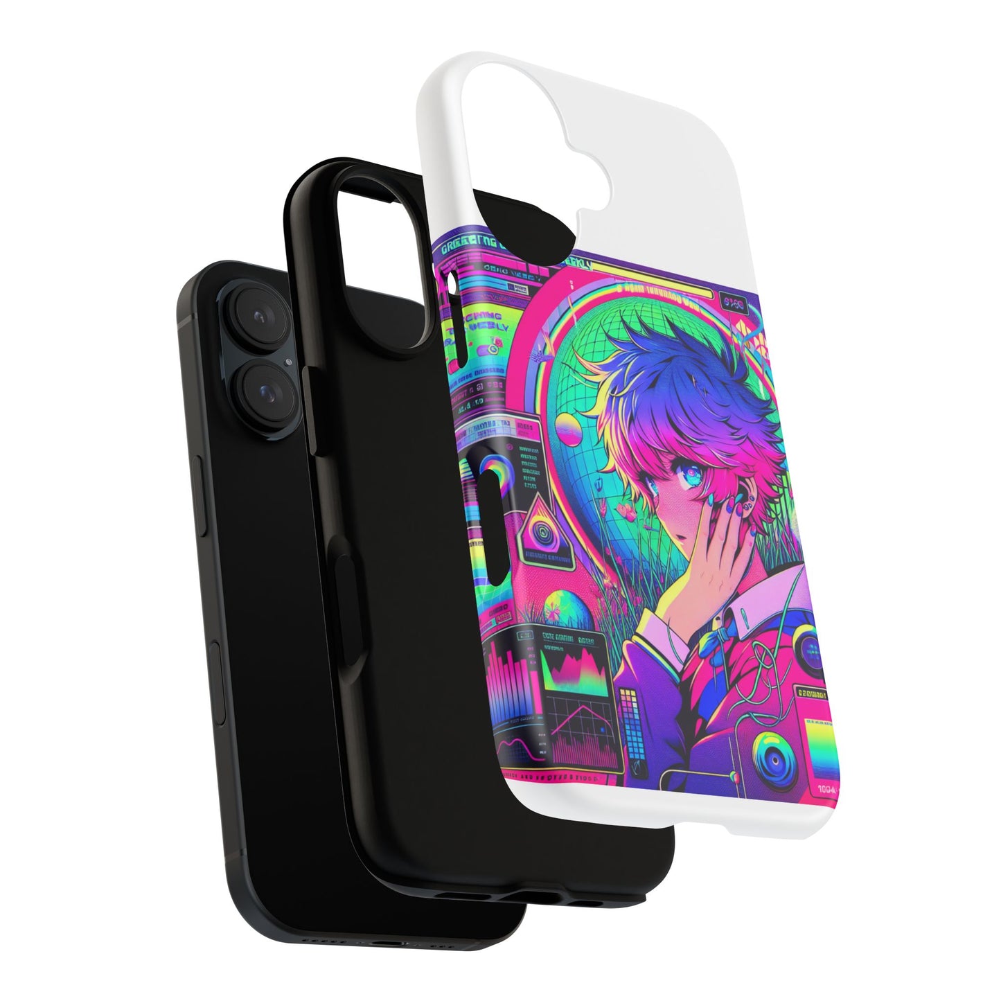 touching grass weekly 3d protective phone case for anime lovers, durable shock absorption, uv protected, glossy or matte finish options