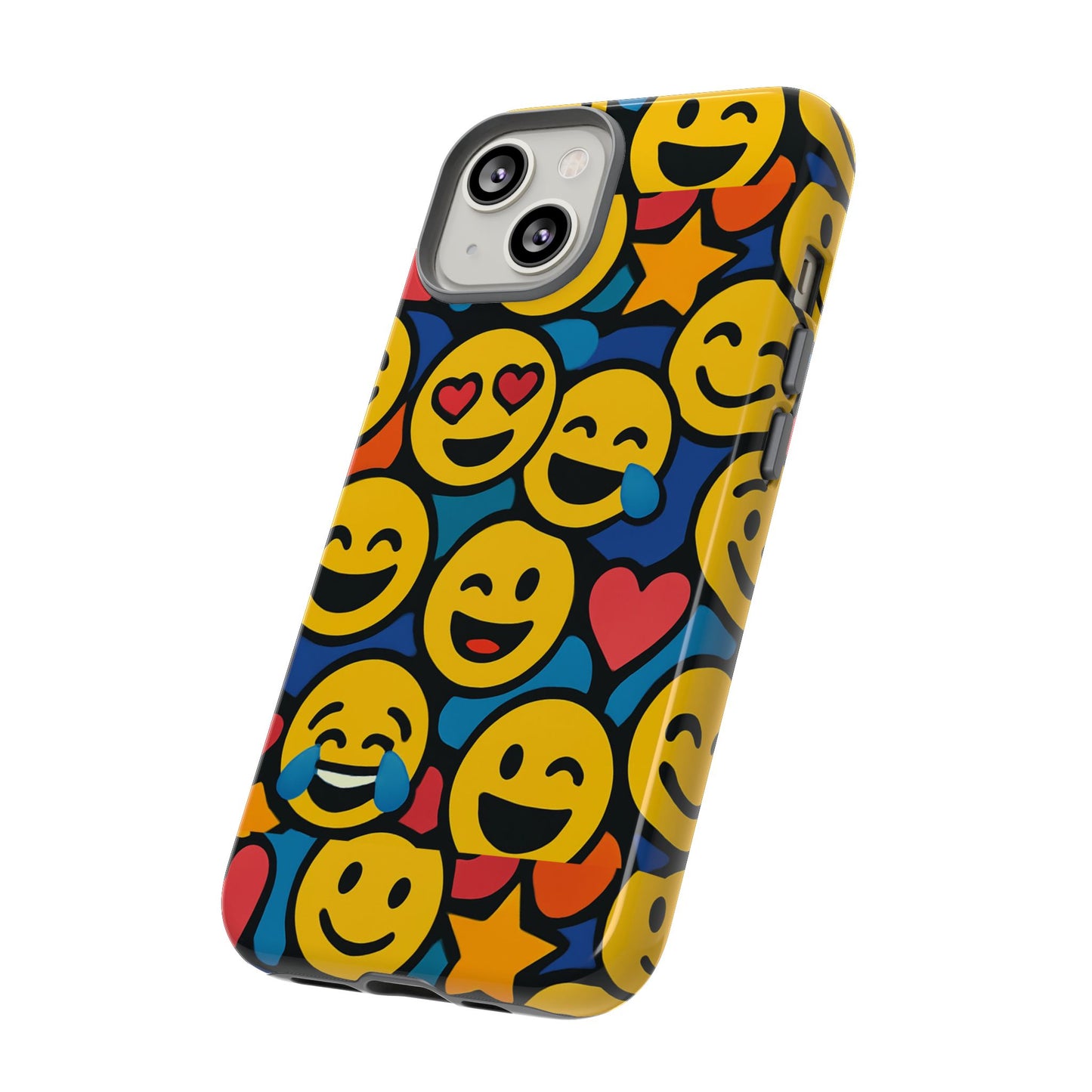 multicolour emoji protective phone case with 3d wrap design fun accessory for unisex compatible with iphone 13, 14, 15 & 16 – all models including pro, pro max & plus