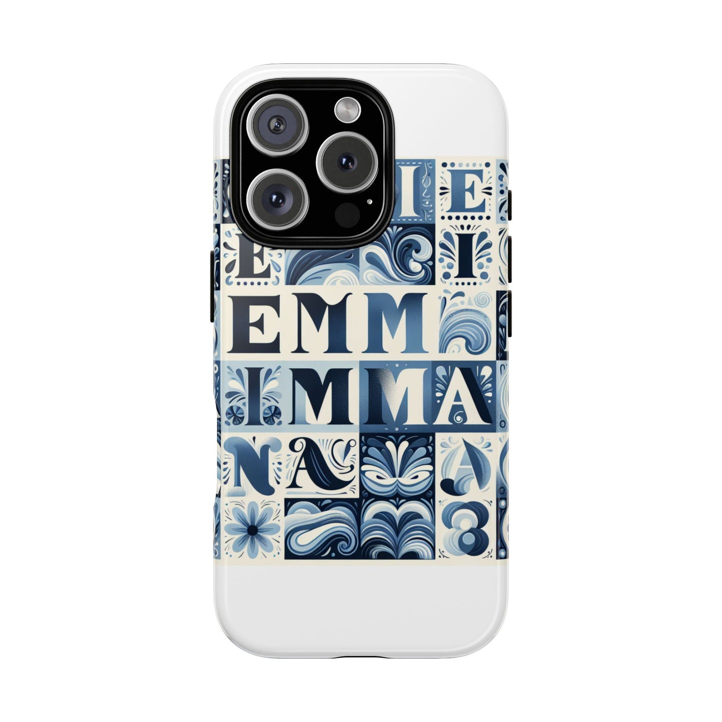 vibrant 3d alphabet design protective phone case in blue for stylish smartphone accessories compatible with iphone 13, 14, 15 & 16 – all models including pro, pro max & plus