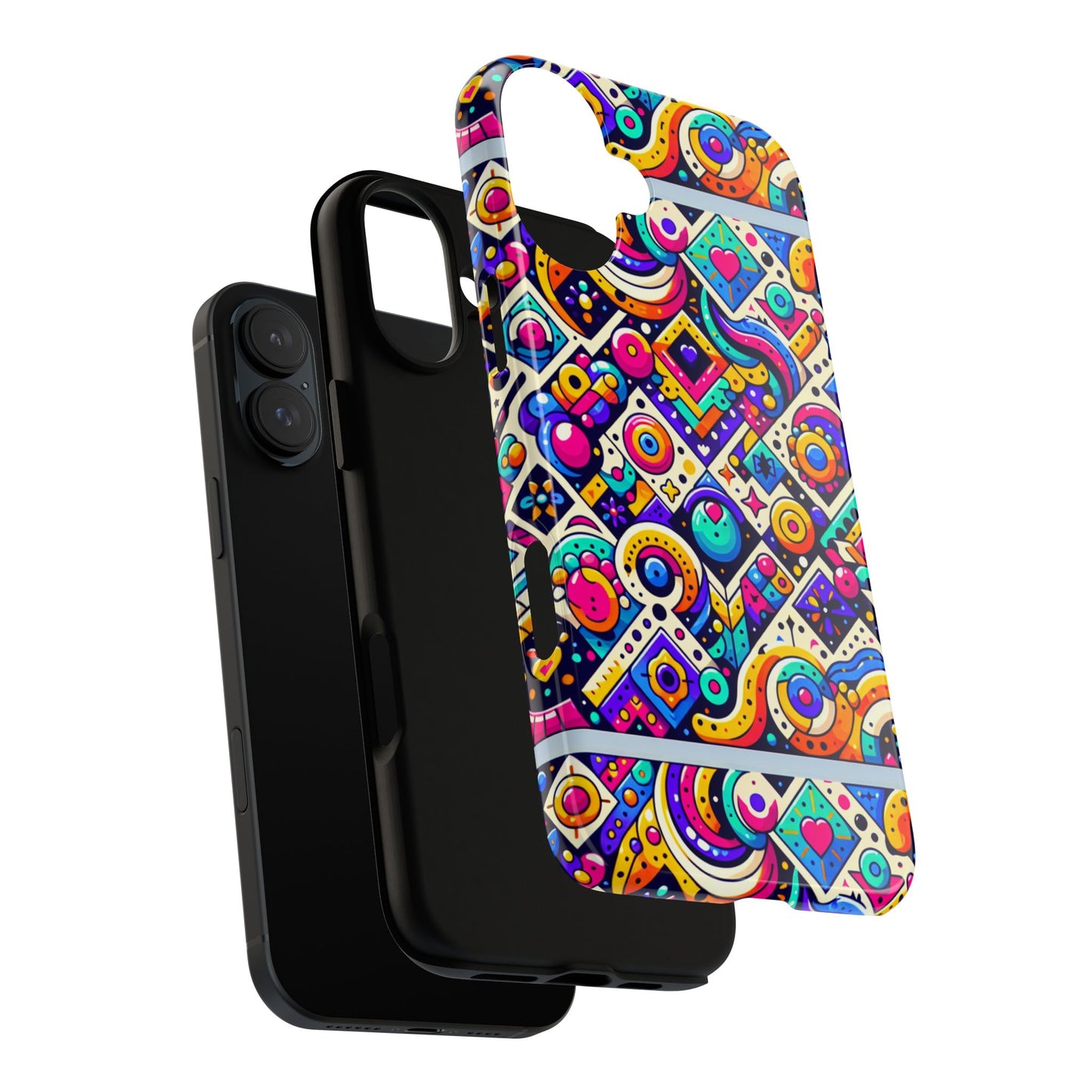 pattern image 6 vibrant 3d wrap phone case for anime and comic fans - colourful abstract design compatible with iphone 13, 14, 15 & 16 – all models including pro, pro max & plus