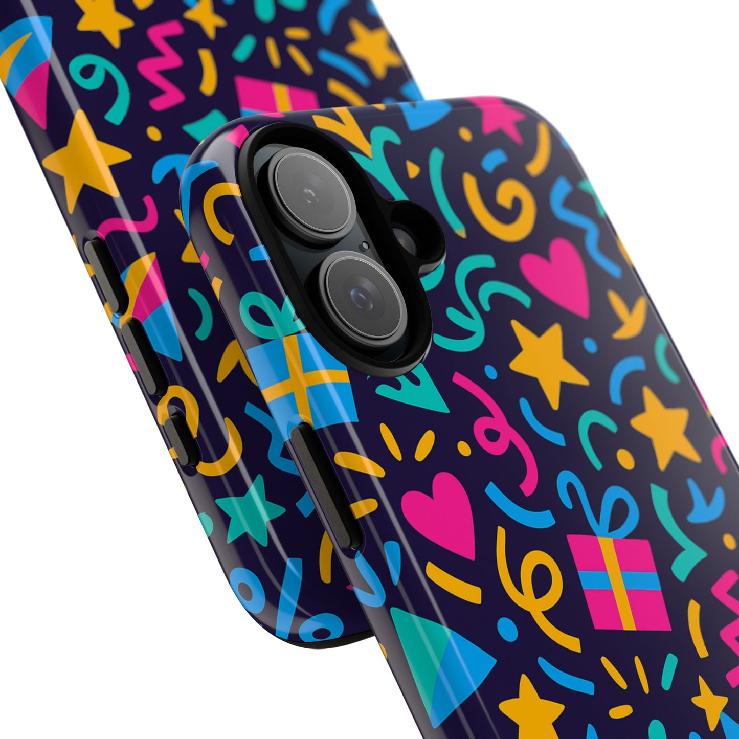 vibrant multicolour retro phone case with fun 3d design for stylish protection and unique expression compatible with iphone 13, 14, 15 & 16 – all models including pro, pro max & plus