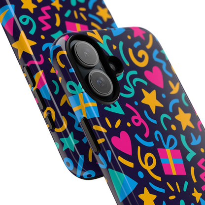 Vibrant Multicolour Retro Phone Case with Fun 3D Design for Stylish Protection and Unique Expression Compatible with iPhone 13, 14, 15 & 16 – all models including Pro, Pro Max & Plus