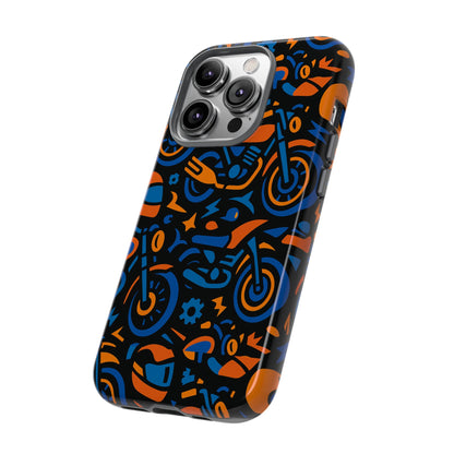 Vibrant Motorcycle Phone Case in Multicolour Design for Stylish Protection Compatible with iPhone 13, 14, 15 & 16 – All Models Including Pro, Pro Max & Plus