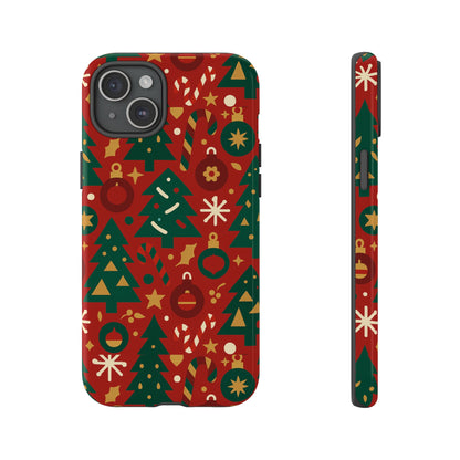 Festive Red Christmas Phone Case with 3D Wrap Design – Vibrant Protection for iPhone 13, 14, 15 & 16 – All Models Including Pro, Pro Max & Plus