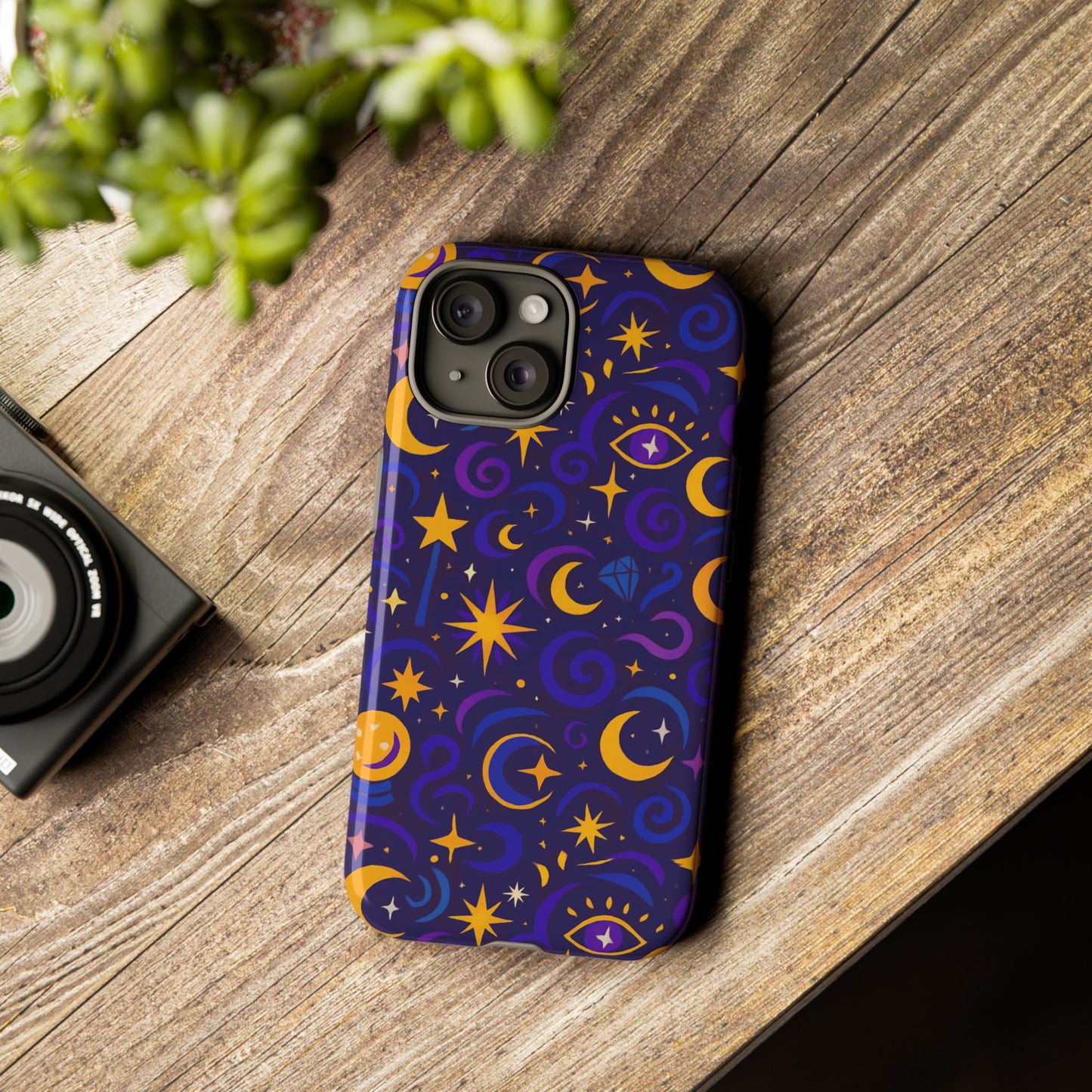 vibrant 3d cosmic design phone case for stylish protection with multicolour stars and swirls compatible with iphone 13, 14, 15 & 16 – all models including pro, pro max & plus
