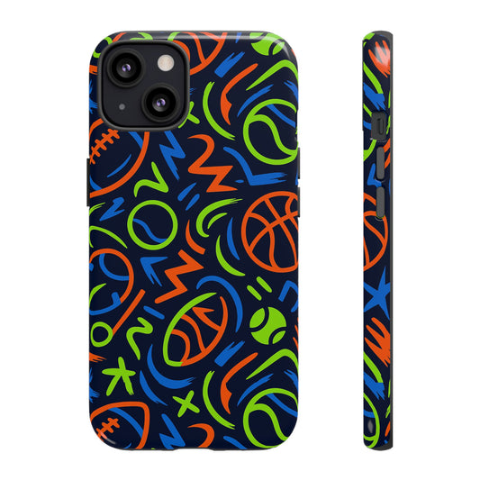Vibrant 3D Wrap Protective Phone Case with Colourful Sports Design for Unique Style and Expression Compatible with iPhone 13, 14, 15 & 16 – all models including Pro, Pro Max & Plus