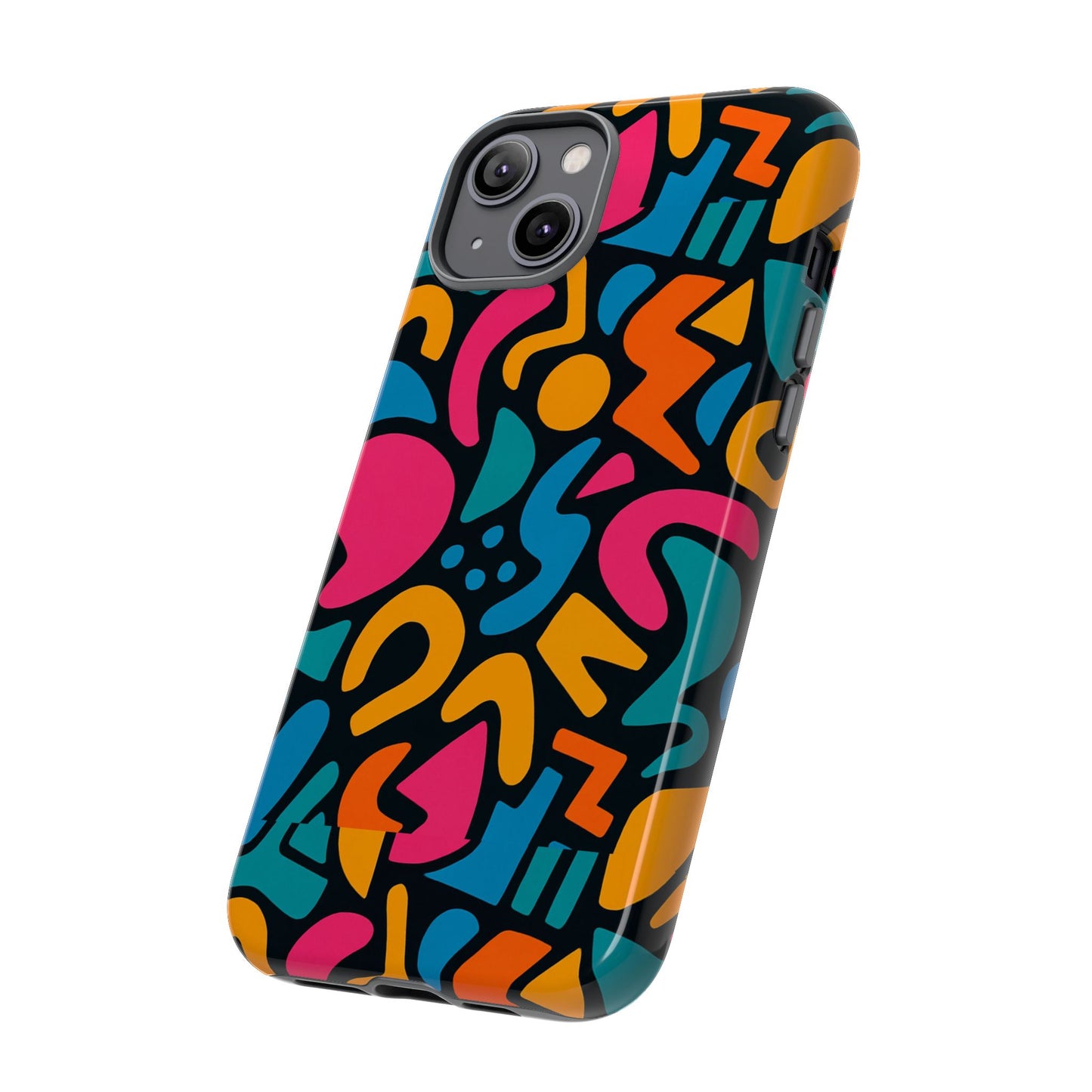vibrant multicolour abstract 3d wrap phone case for stylish protection, unisex smartphone cover, compatible with iphone 13, 14, 15 & 16 – all models including pro, pro max & plus