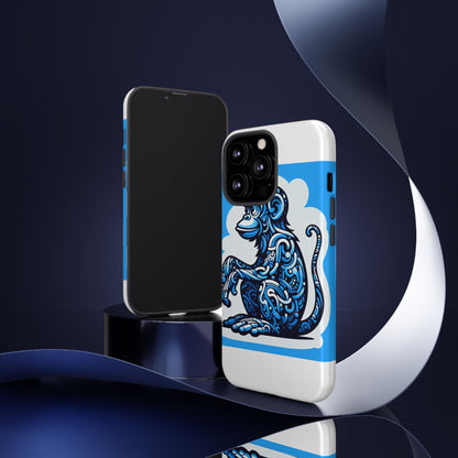 Vibrant 3D Monkey Design Phone Case in Blue – Stylish Protection for Smartphones Compatible with iPhone 13, 14, 15 & 16 – All Models Including Pro, Pro Max & Plus