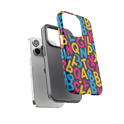 Multicolour 3D Wrap Phone Case with Playful Alphabet Design – Stylish Protection for Smartphones Compatible with iPhone 13, 14, 15 & 16 – All Models Including Pro, Pro Max & Plus