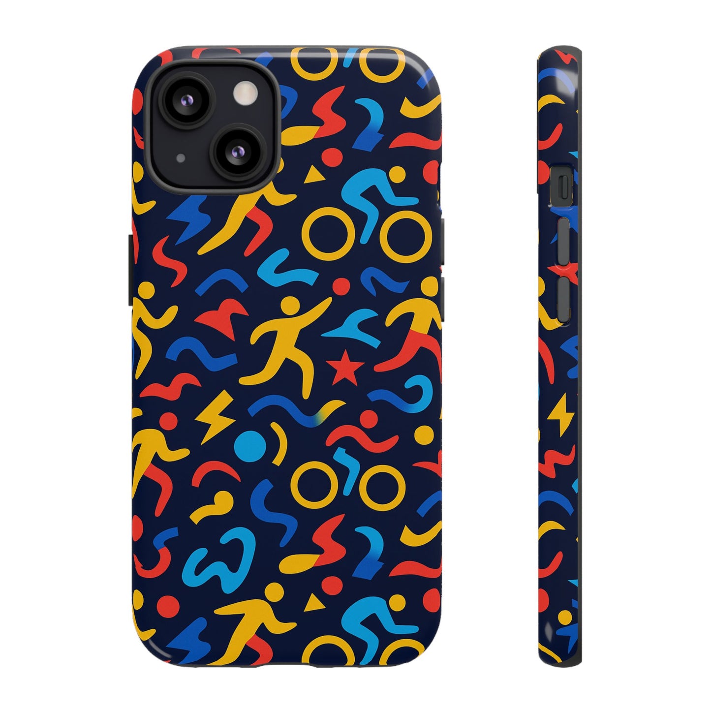 vibrant abstract 3d wrap protective phone case in multicolour design for unisex fashion accessory compatible with iphone 13, 14, 15 & 16 – all models including pro, pro max & plus