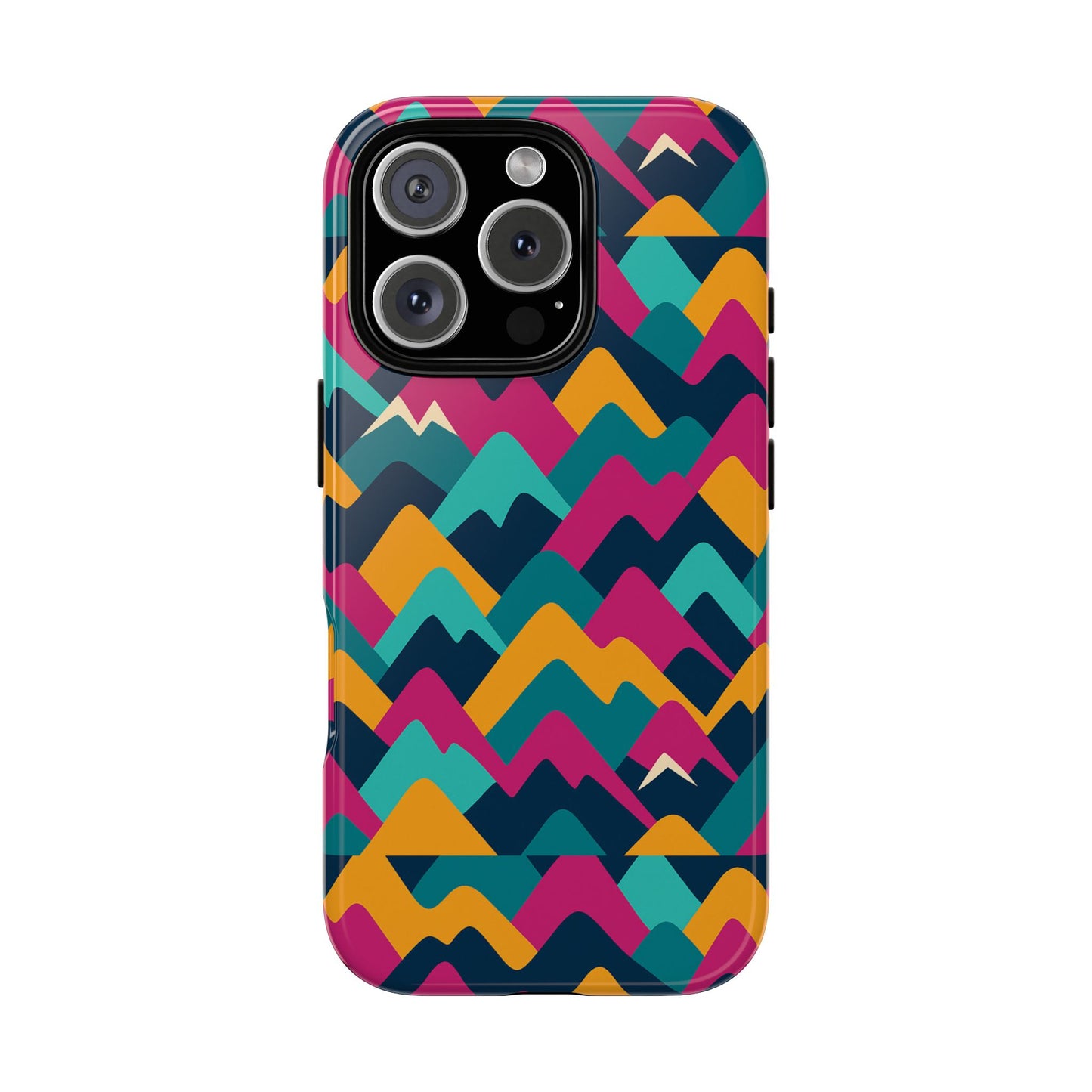 vibrant 3d geometric protective phone case for unisex, stylish smartphone accessory with playful design, compatible with iphone 13, 14, 15 & 16 – all models including pro, pro max & plus