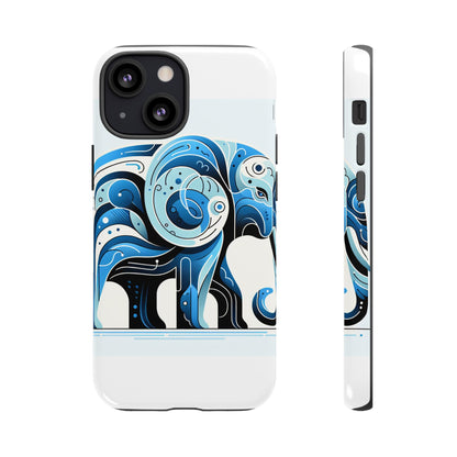 Vibrant 3D Blue Elephant Design Protective Phone Case – Unique Abstract Art Style for Stylish Protection Compatible with iPhone 13, 14, 15 & 16 – all models including Pro, Pro Max & Plus