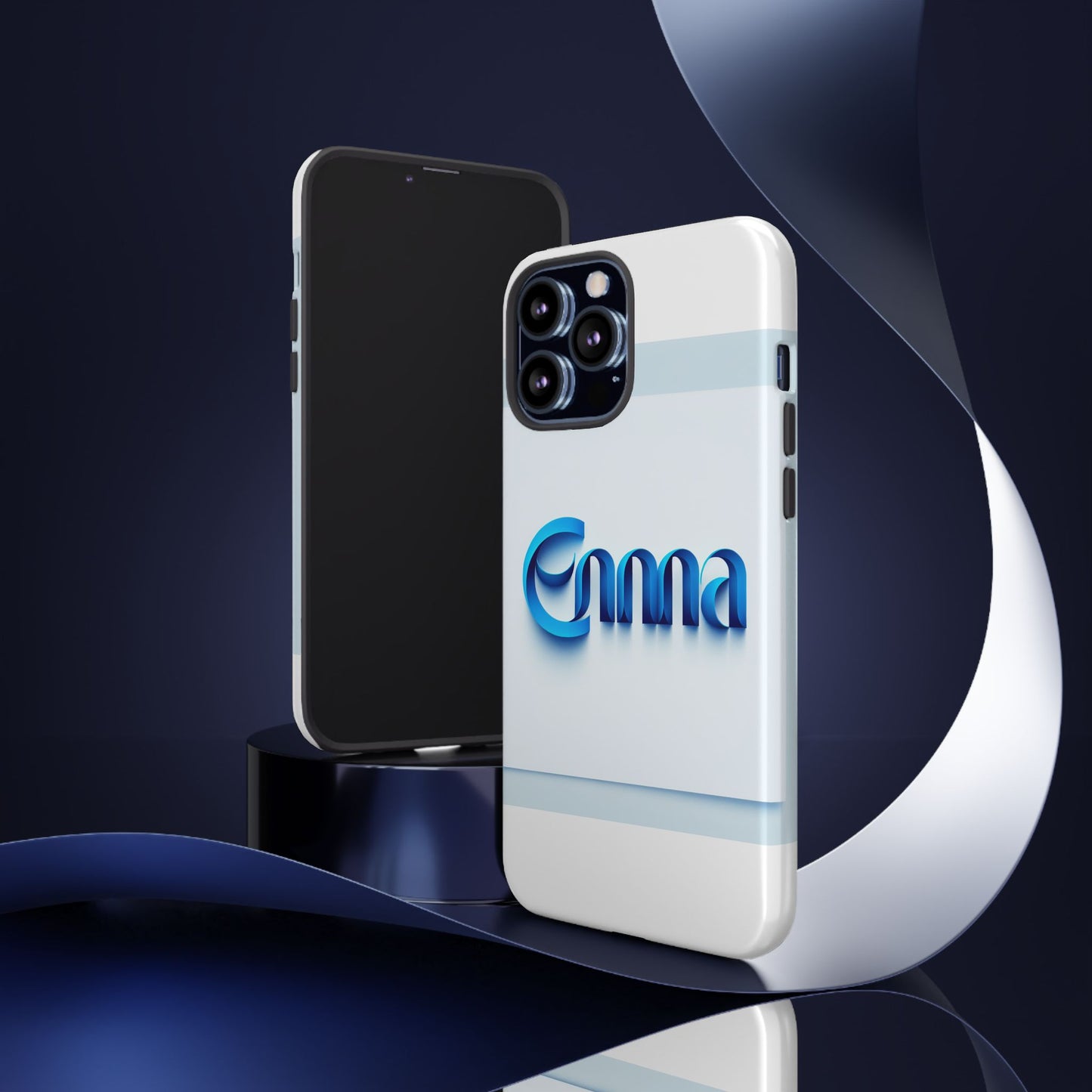 sleek 3d wrap protective phone case in blue glossy design for stylish protection compatible with iphone 13, 14, 15 & 16 – all models including pro, pro max & plus