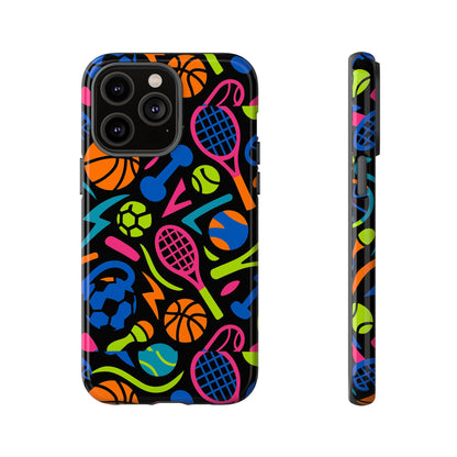 Vibrant 3D Sport-Themed Protective Phone Case in Multicolour Design for Active Lifestyle Compatible with iPhone 13, 14, 15 & 16 – All Models Including Pro, Pro Max & Plus