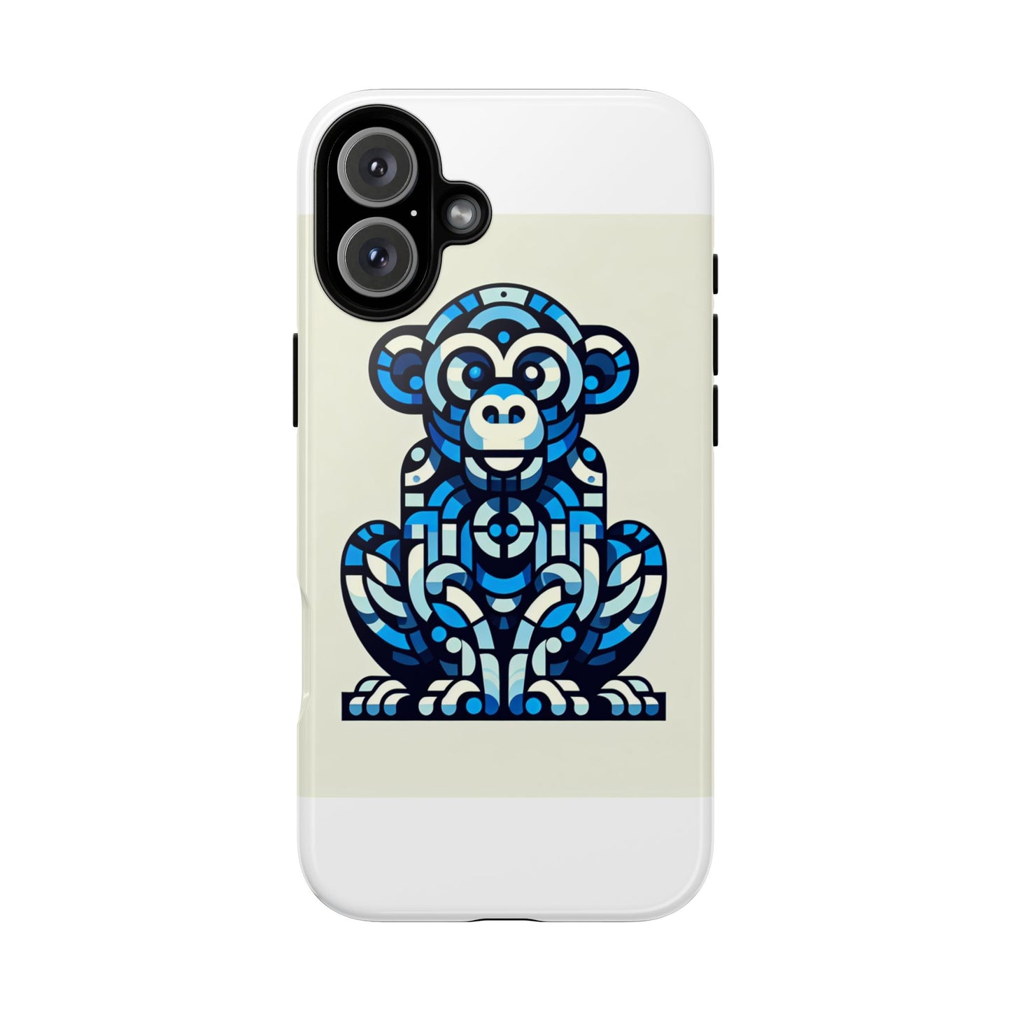 vibrant blue 3d wrap phone case with playful monkey design for creative individuals compatible with iphone 13, 14, 15 & 16 – all models including pro, pro max & plus
