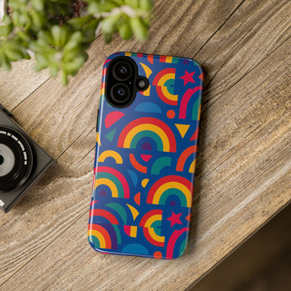 Vibrant 3D Geometric Phone Case in Multicolour Design for Stylish Protection Compatible with iPhone 13, 14, 15 & 16 – all models including Pro, Pro Max & Plus