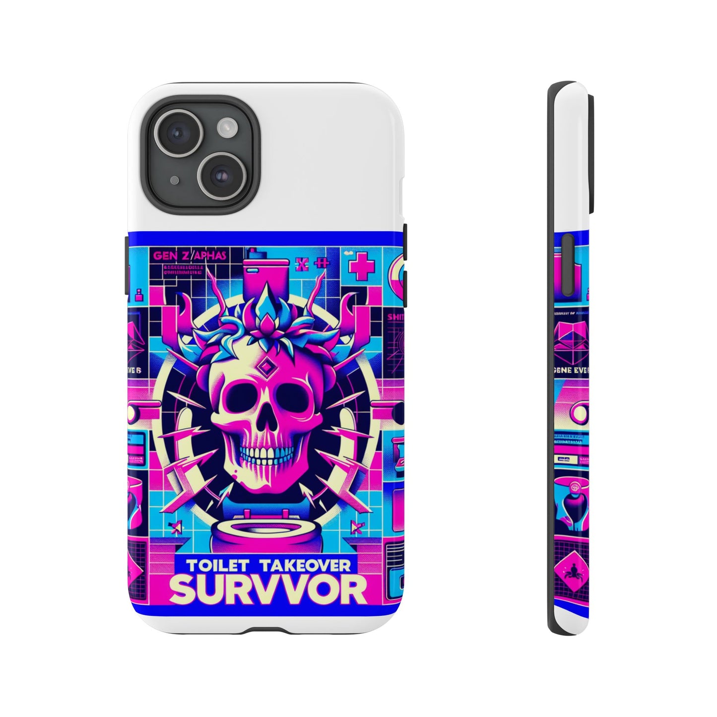 toilet takeover survivor 3d wrap protective phone case for anime and comic fans, shock absorbing tpu silicone, uv protected, stylish design, gift for birthdays and holidays