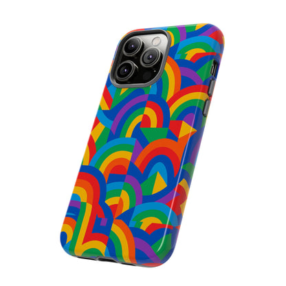 Multicolour Rainbow Protective Phone Case with 3D Design for Stylish Protection Compatible with iPhone 13, 14, 15 & 16 – All Models Including Pro, Pro Max & Plus