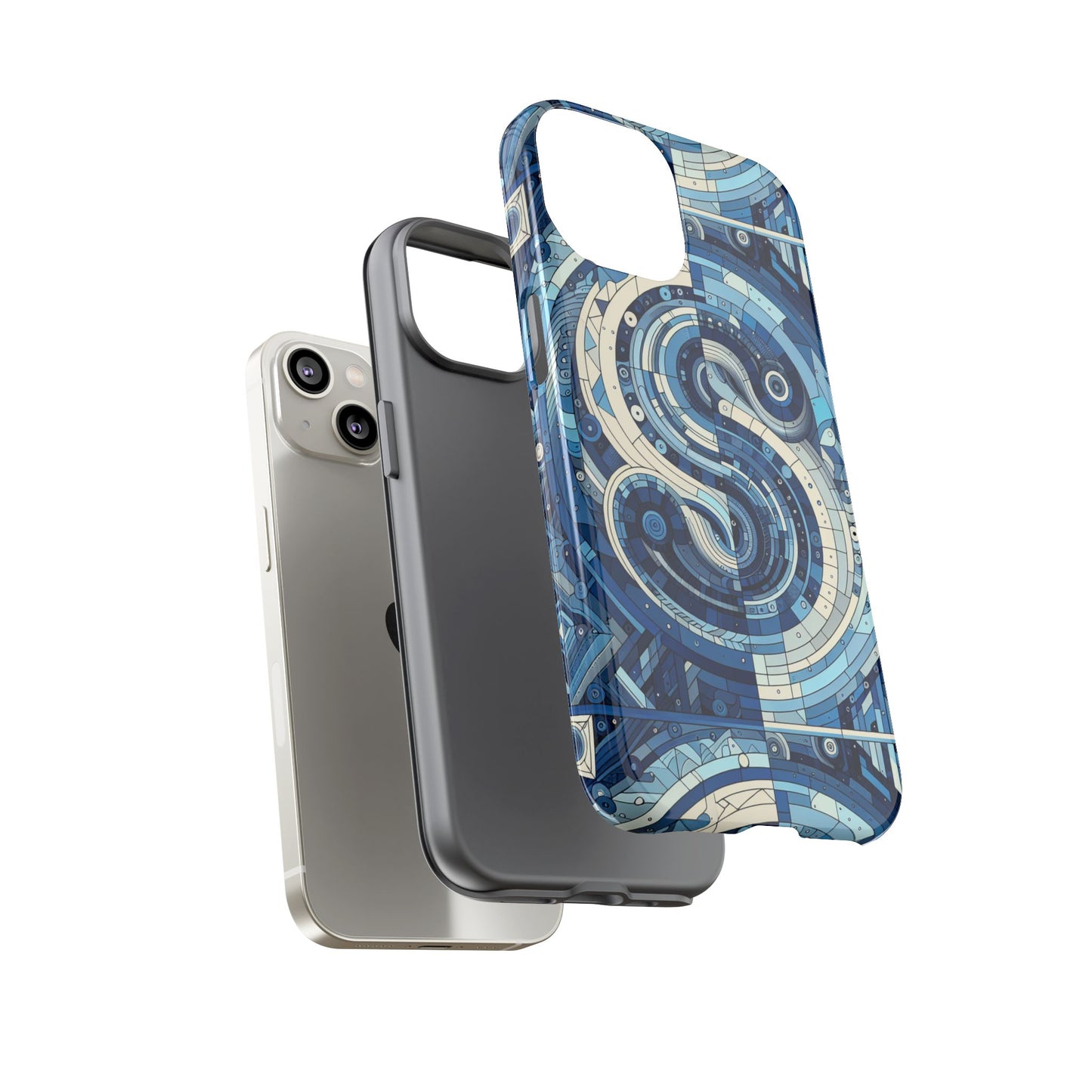 blue alphabet s phone case for samsung and iphone shockproof protective cover with 3d wrap design and vibrant print