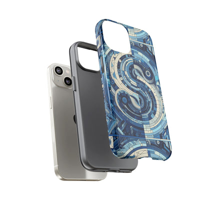 Blue Alphabet S Phone Case for Samsung and iPhone Shockproof Protective Cover with 3D Wrap Design and Vibrant Print