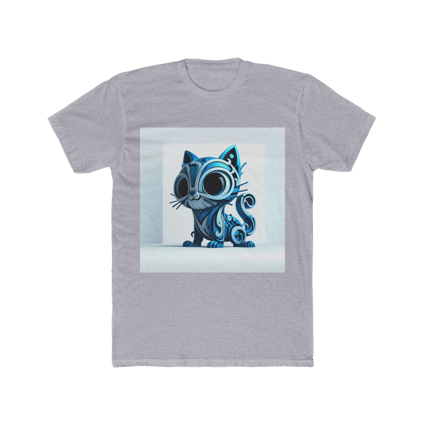 unisex t-shirt with animal graphic - soft blue cotton casual tee for men & women, stylish gift for animal lovers