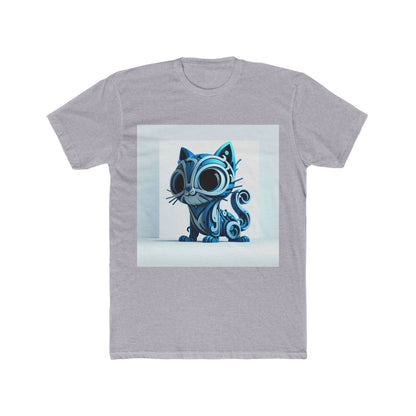 Unisex T-Shirt with Animal Graphic - Soft Blue Cotton Casual Tee for Men & Women, Stylish Gift for Animal Lovers