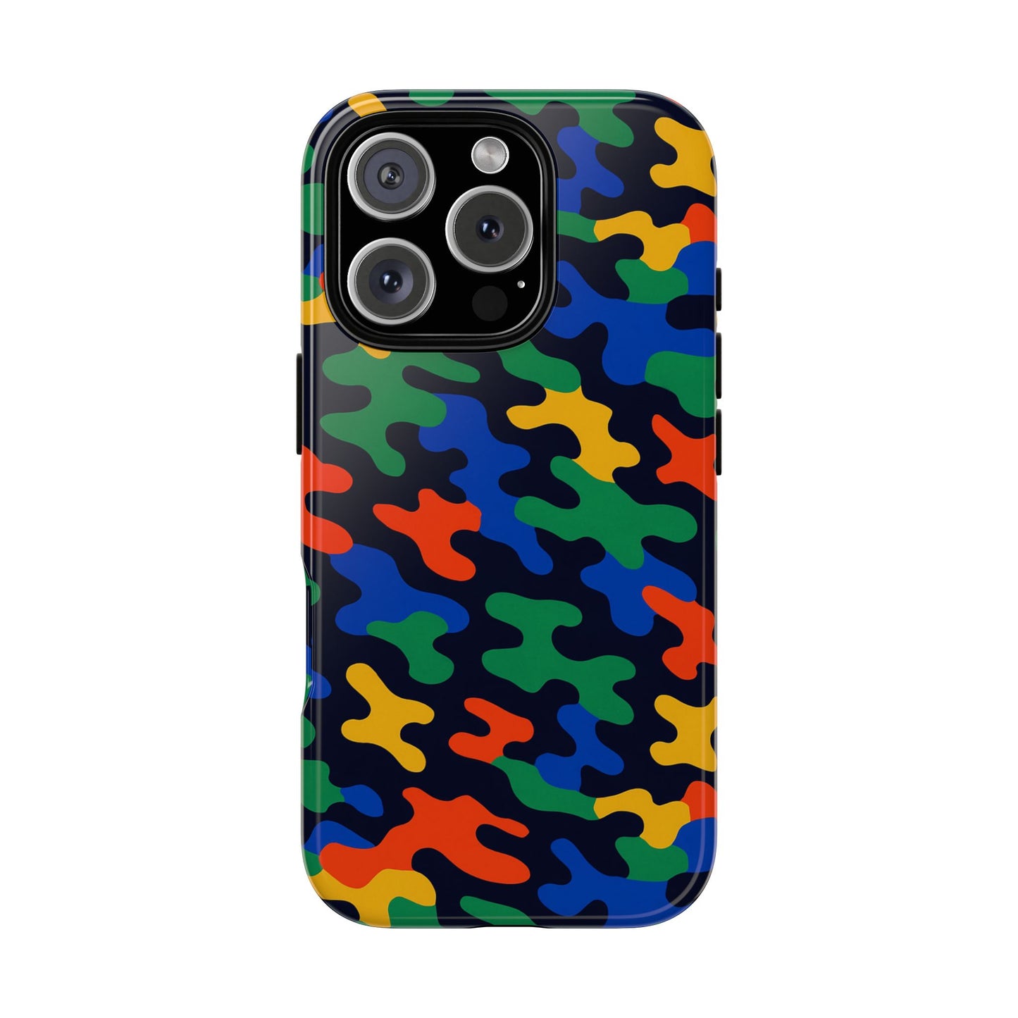 multicolour camouflage protective phone case with 3d wrap design for stylish smartphone protection compatible with iphone 13, 14, 15 & 16 – all models including pro, pro max & plus