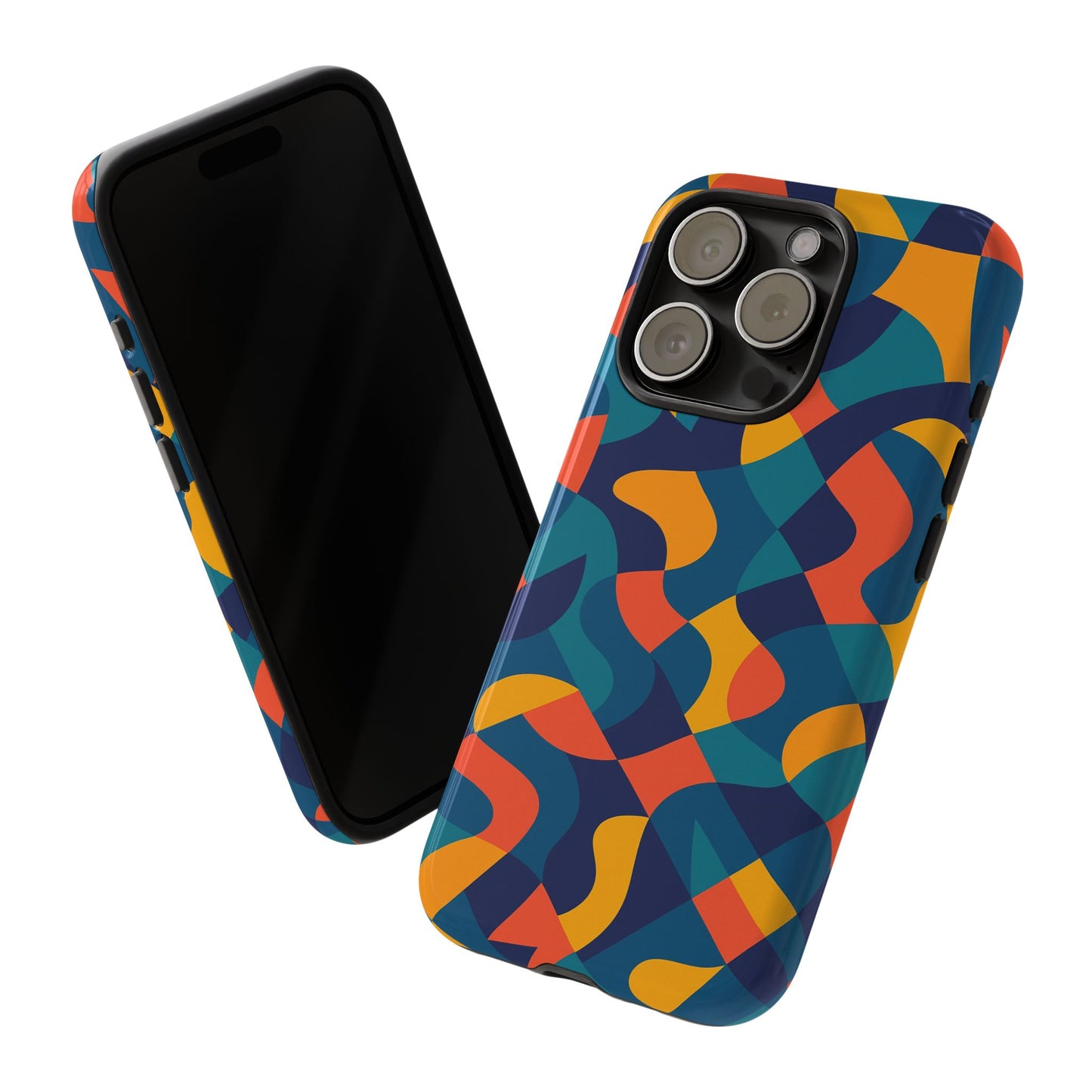 vibrant multicolour abstract phone case for stylish protection compatible with iphone 13, 14, 15 & 16 – all models including pro, pro max & plus