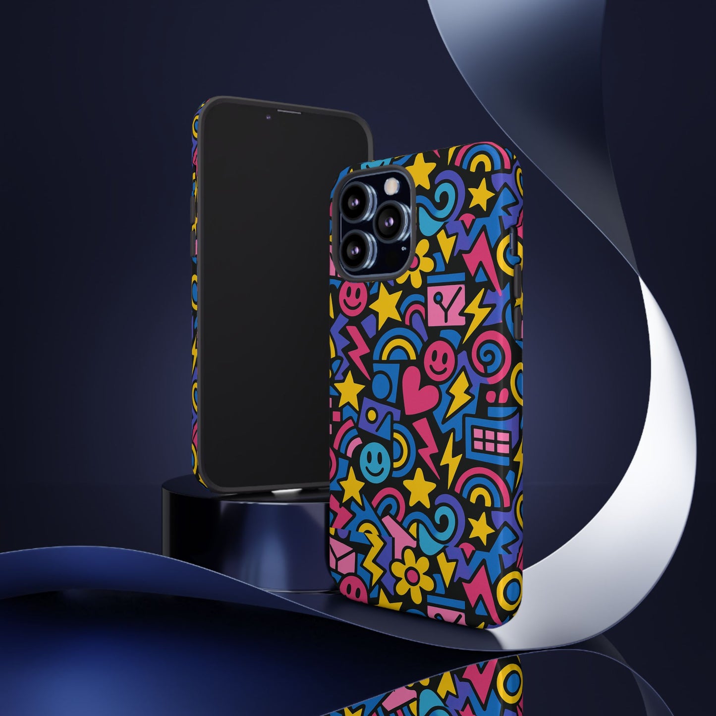 vibrant multicolour cartoon protective phone case – playful 3d design for stylish protection – compatible with iphone 13, 14, 15 & 16 – all models including pro, pro max & plus