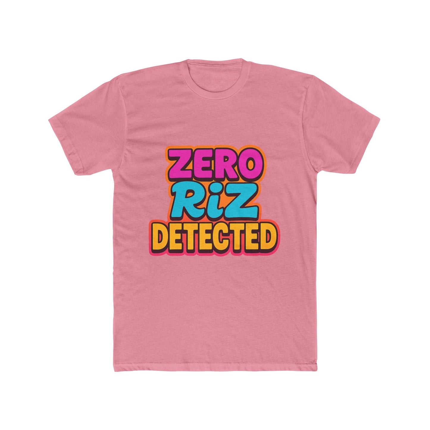 zero riz detected meme unisex t-shirt - multicolor graphic tee, funny internet slang t-shirt, trendy casual wear
