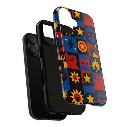 Vibrant Superhero Phone Case with Retro 3D Design for Stylish Protection Compatible with iPhone 13, 14, 15 & 16 – All Models Including Pro, Pro Max & Plus