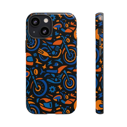 Vibrant Motorcycle Phone Case in Multicolour Design for Stylish Protection Compatible with iPhone 13, 14, 15 & 16 – All Models Including Pro, Pro Max & Plus