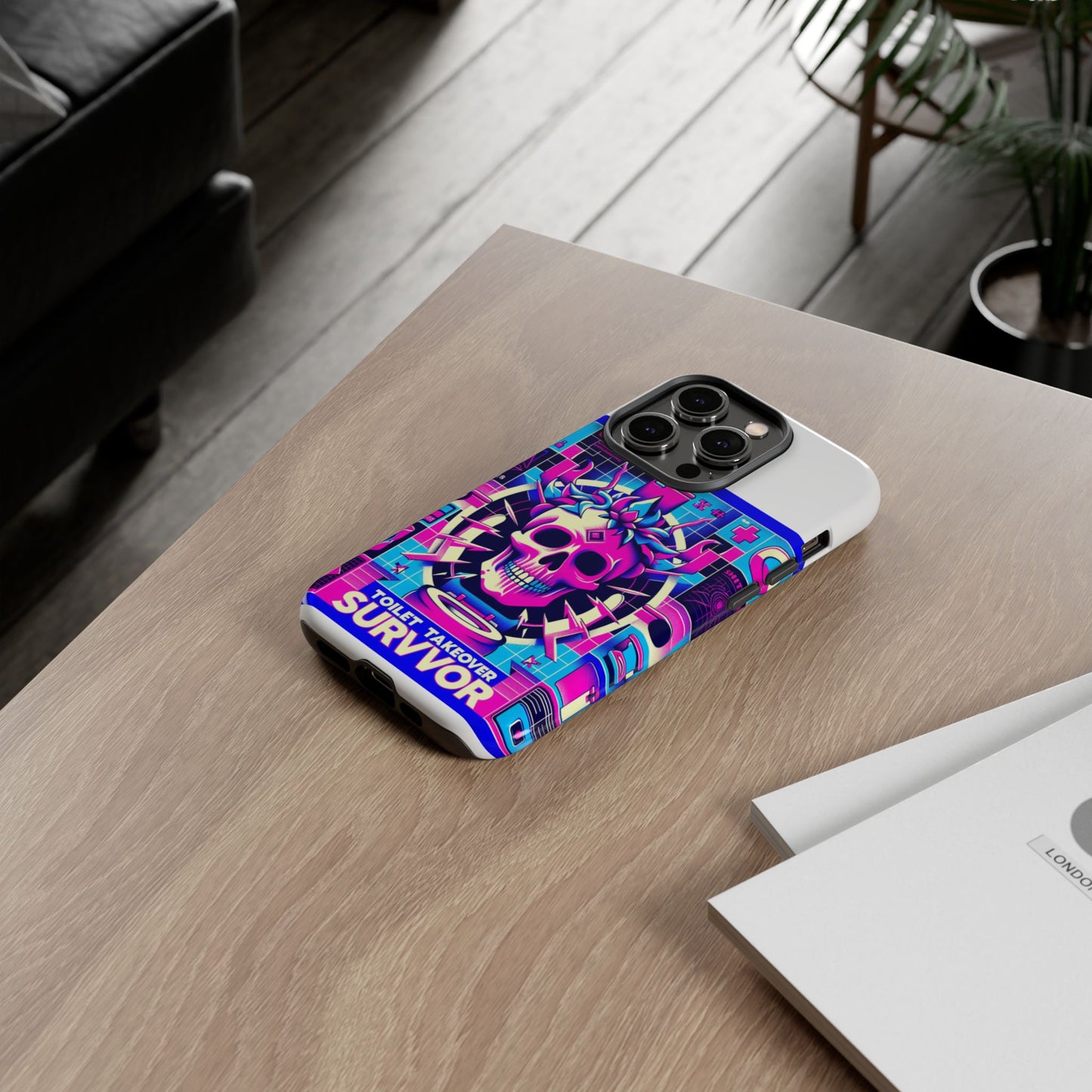 toilet takeover survivor 3d wrap protective phone case for anime and comic fans, shock absorbing tpu silicone, uv protected, stylish design, gift for birthdays and holidays