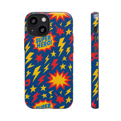 Vibrant 3D Superhero Phone Case – Colourful Retro Design for Kids and Adults – Stylish Protection Compatible with iPhone 13, 14, 15 & 16 – All Models Including Pro, Pro Max & Plus