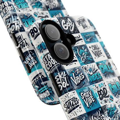 Vibrant 3D Wrap Phone Case in Blue with Playful Retro Design for Stylish Protection Compatible with iPhone 13, 14, 15 & 16 – all models including Pro, Pro Max & Plus