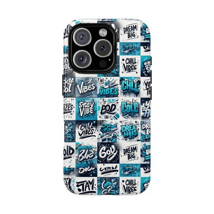 Vibrant 3D Wrap Phone Case in Blue with Playful Retro Design for Stylish Protection Compatible with iPhone 13, 14, 15 & 16 – all models including Pro, Pro Max & Plus