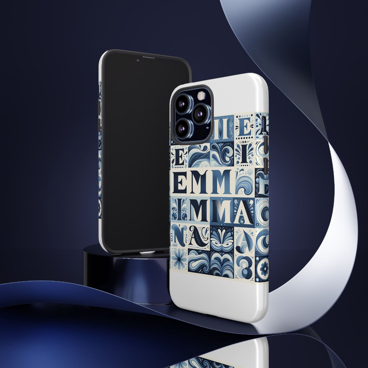 vibrant 3d alphabet design protective phone case in blue for stylish smartphone accessories compatible with iphone 13, 14, 15 & 16 – all models including pro, pro max & plus