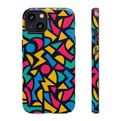 Vibrant Retro Aesthetic Phone Case – Stylish Protection in Multicolour Design – Compatible with iPhone 13, 14, 15 & 16 – All Models Including Pro, Pro Max & Plus