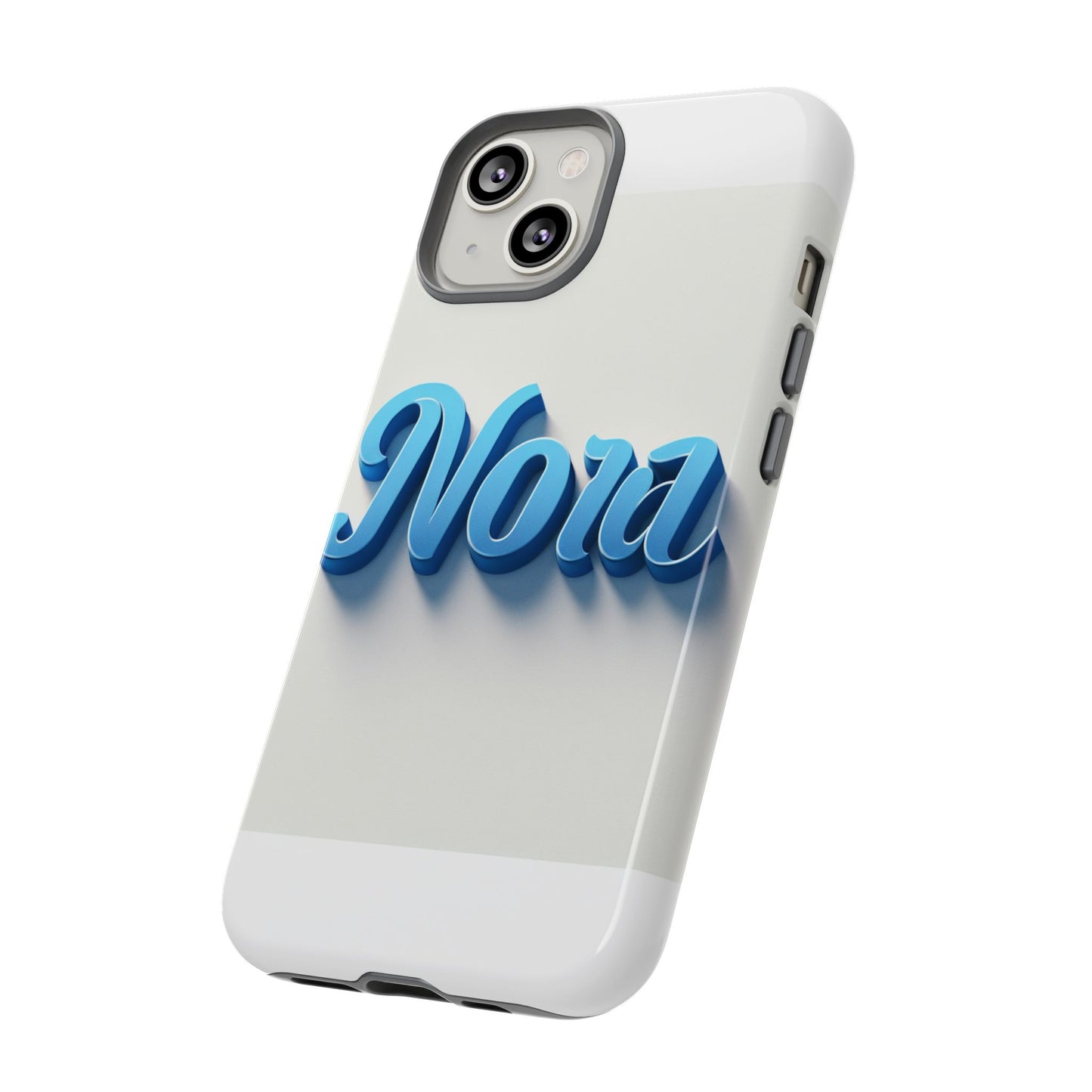 vibrant 3d text phone case in blue with retro design – stylish protection for smartphones, compatible with iphone 13, 14, 15 & 16 – all models including pro, pro max & plus