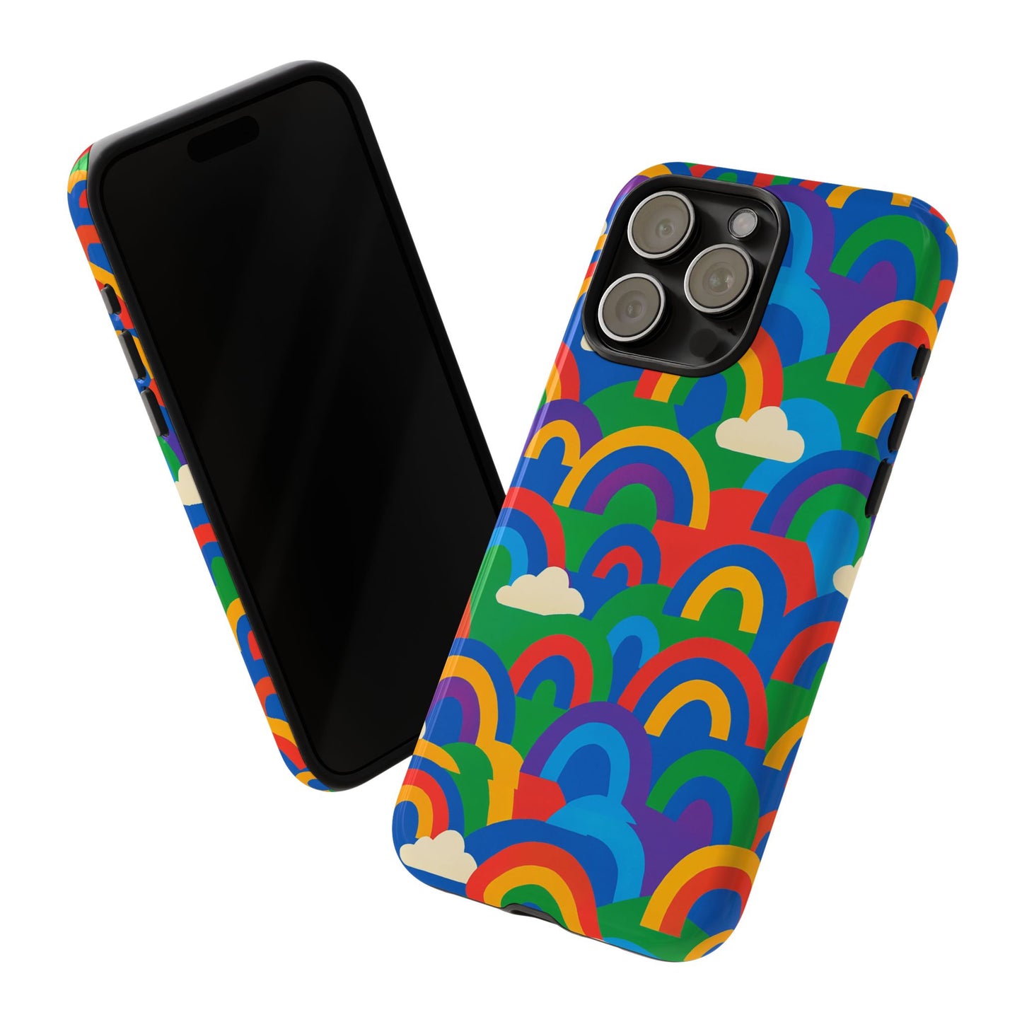 multicolour 3d rainbow phone case for trendy men and women unique playful design stylish protection compatible with iphone 13, 14, 15 & 16 – all models including pro, pro max & plus