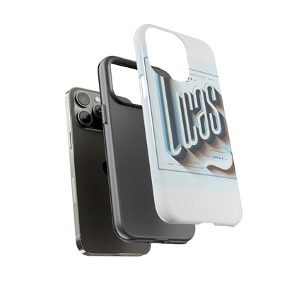 3D Wrap Protective Phone Case in Blue with Playful Typography Design – Stylish Protection Compatible with iPhone 13, 14, 15 & 16 – All Models Including Pro, Pro Max & Plus