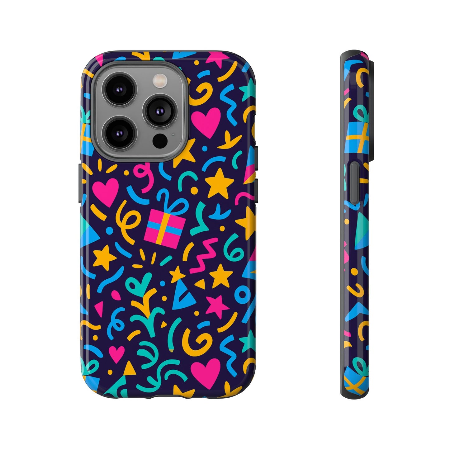 vibrant multicolour retro phone case with fun 3d design for stylish protection and unique expression compatible with iphone 13, 14, 15 & 16 – all models including pro, pro max & plus